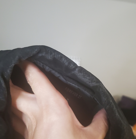 VINTAGE Forever 21 Real Suede 70's Style Biker Fringe Crop Jacket - Picture 5 of 5